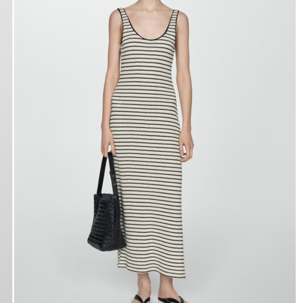 Mango Side slit knit dress